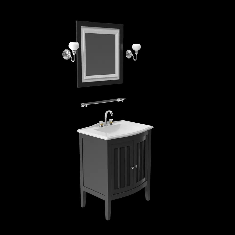 Wooden Bathroom Sink With Mirror — home & garden in fair condition (photo 2 of 3)