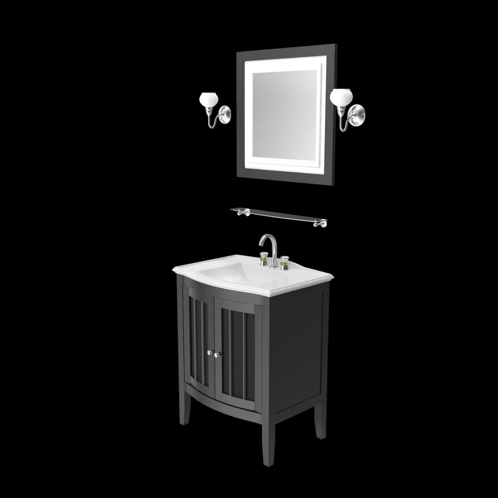Wooden Bathroom Sink With Mirror — home & garden in fair condition (photo 3 of 3)